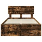 Casa si Gradina - Mobilier - Paturi si accesorii - Paturi - Cadru de pat Stejar fumuriu 120 x 200 cm Lemn de pin masiv - Infinity.ro