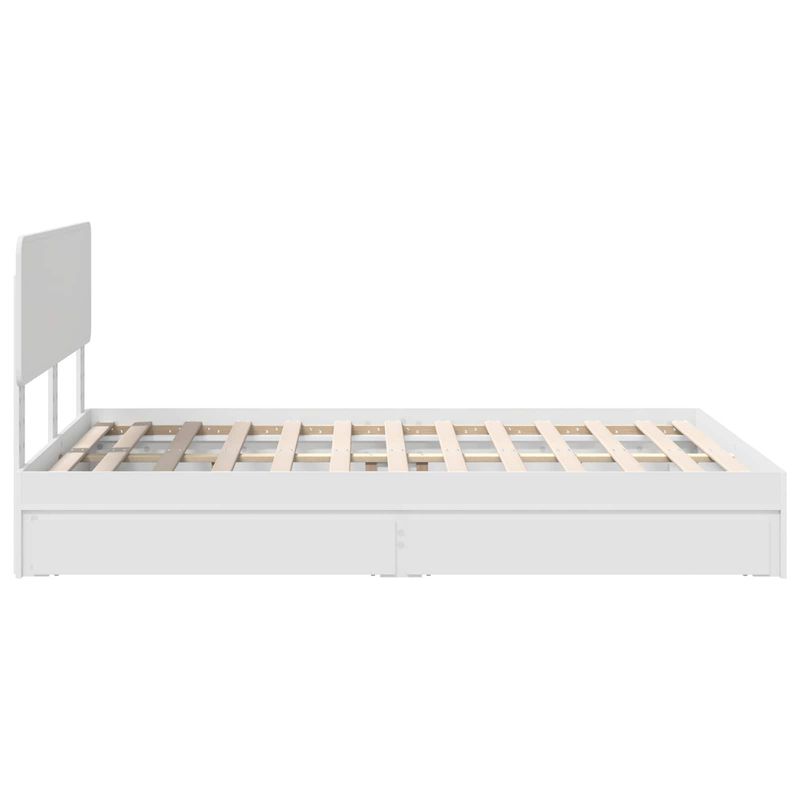 Casa si Gradina - Mobilier - Paturi si accesorii - Paturi - Pat cu storage cu headboard Alb 140 x 200 cm Lemn compozit - Infinity.ro
