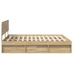 Casa si Gradina - Mobilier - Paturi si accesorii - Paturi - Cadru de pat cu headboard Sonoma 200 x 200 cm Lemn de pin masiv - Infinity.ro