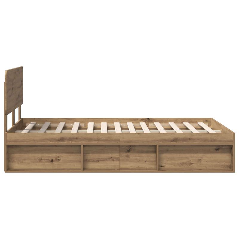 Casa si Gradina - Mobilier - Paturi si accesorii - Paturi - Cadru de pat Stejar artizanal 120 x 200 cm Lemn de pin masiv - Infinity.ro