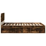 Casa si Gradina - Mobilier - Paturi si accesorii - Paturi - Cadru de pat Stejar fumuriu 120 x 200 cm Lemn de pin masiv - Infinity.ro