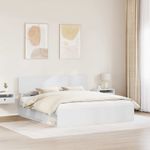 Casa si Gradina - Mobilier - Paturi si accesorii - Paturi - Cadru de pat cu headboard Alb 180 x 200 cm Lemn de pin masiv - Infinity.ro