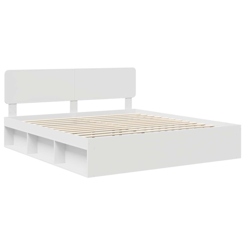 Casa si Gradina - Mobilier - Paturi si accesorii - Paturi - Cadru de pat cu headboard Alb 180 x 200 cm Lemn de pin masiv - Infinity.ro