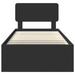 Casa si Gradina - Mobilier - Paturi si accesorii - Paturi - Cadru de pat cu headboard Negru 90 x 200 cm Lemn de pin masiv - Infinity.ro