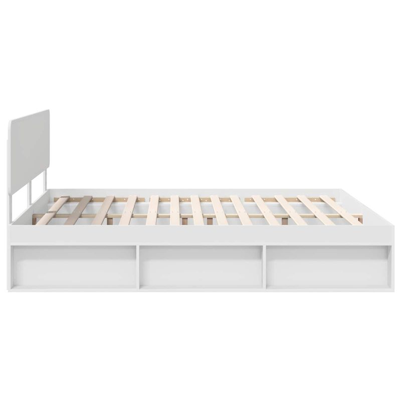 Casa si Gradina - Mobilier - Paturi si accesorii - Paturi - Cadru de pat cu headboard Alb 180 x 200 cm Lemn de pin masiv - Infinity.ro