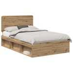 Casa si Gradina - Mobilier - Paturi si accesorii - Paturi - Cadru de pat Stejar artizanal 120 x 200 cm Lemn de pin masiv - Infinity.ro