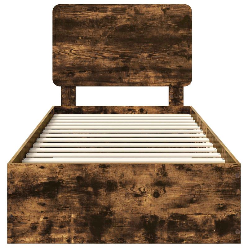 Casa si Gradina - Mobilier - Paturi si accesorii - Paturi - Cadru de pat Stejar fumuriu 100 x 200 cm Lemn compozit - Infinity.ro