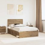 Casa si Gradina - Mobilier - Paturi si accesorii - Paturi - Cadru de pat Stejar artizanal 120 x 200 cm Lemn de pin masiv - Infinity.ro