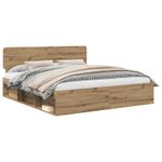 Casa si Gradina - Mobilier - Paturi si accesorii - Paturi - Cadru de pat Stejar artizanal 180 x 200 cm Lemn de pin masiv - Infinity.ro