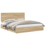 Casa si Gradina - Mobilier - Paturi si accesorii - Paturi - Pat cu storage Stejar Sonoma 180 x 200 cm Lemn compozit - Infinity.ro
