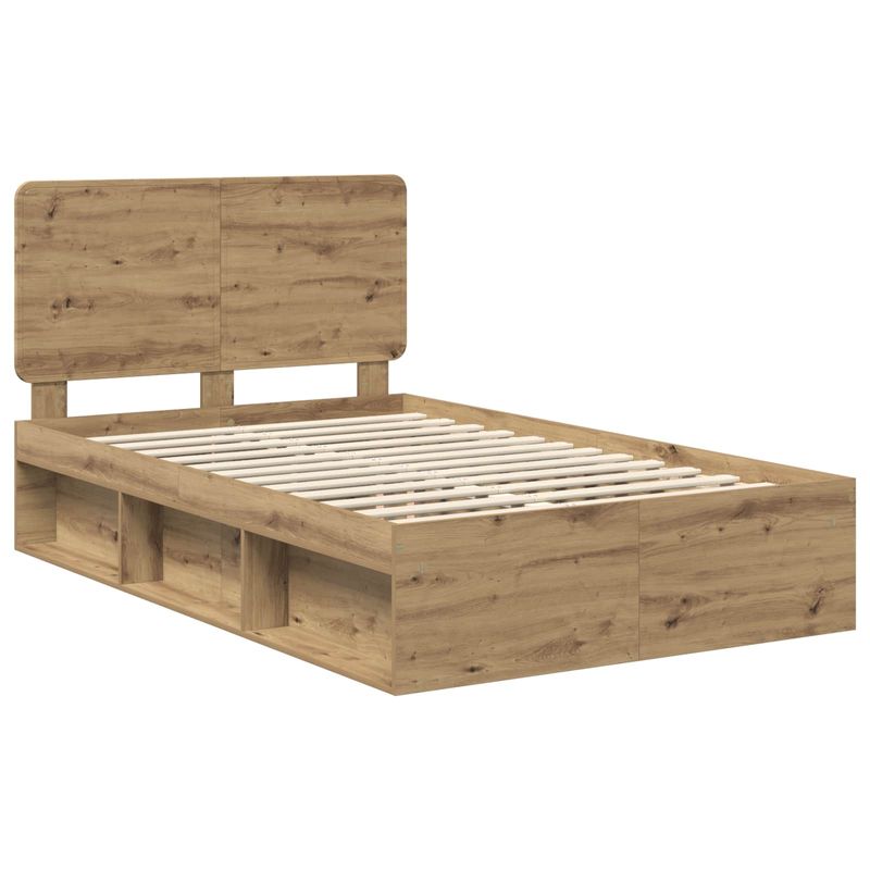 Casa si Gradina - Mobilier - Paturi si accesorii - Paturi - Cadru de pat Stejar artizanal 120 x 200 cm Lemn de pin masiv - Infinity.ro