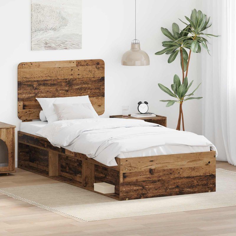 Casa si Gradina - Mobilier - Paturi si accesorii - Paturi - Cadru de pat Lemn vechi 75 x 190 cm Lemn de pin masiv - Infinity.ro
