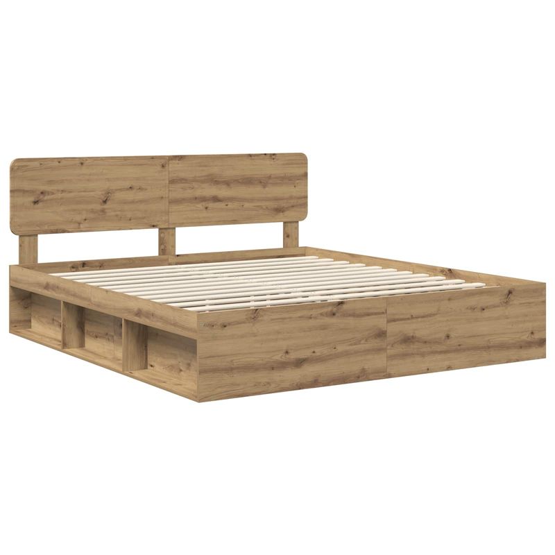 Casa si Gradina - Mobilier - Paturi si accesorii - Paturi - Cadru de pat Stejar artizanal 180 x 200 cm Lemn de pin masiv - Infinity.ro
