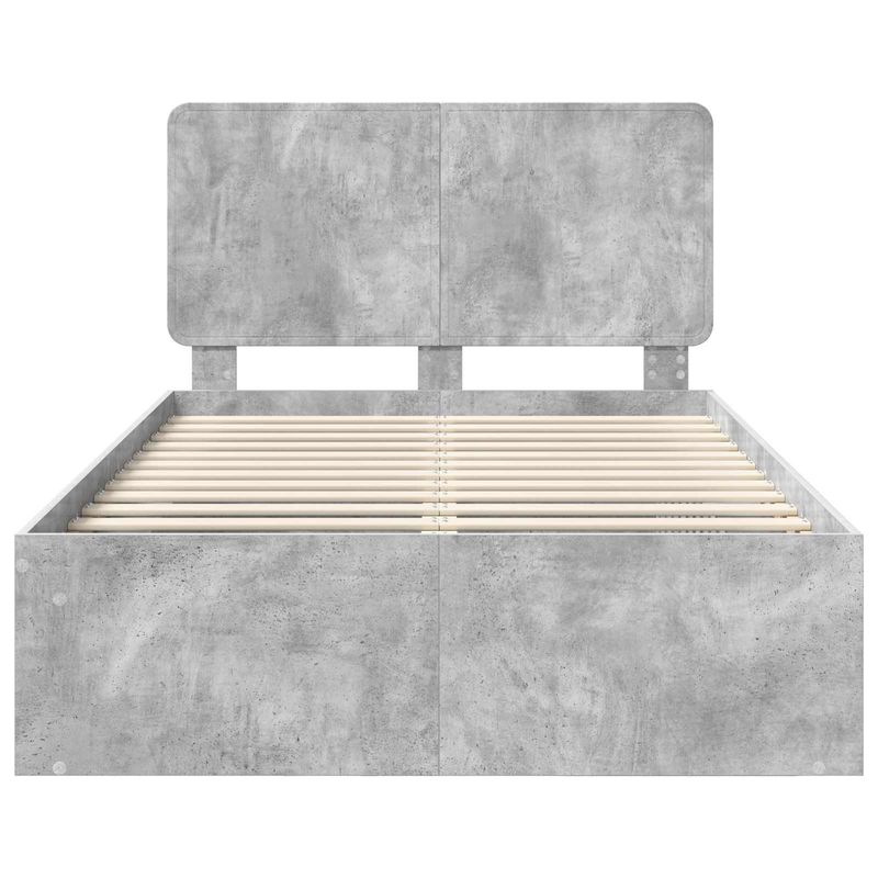 Casa si Gradina - Mobilier - Paturi si accesorii - Paturi - Cadru de pat Gri Concret 135 x 190 cm Lemn de pin masiv - Infinity.ro