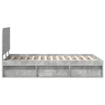 Casa si Gradina - Mobilier - Paturi si accesorii - Paturi - Cadru de pat Gri Concret 135 x 190 cm Lemn de pin masiv - Infinity.ro