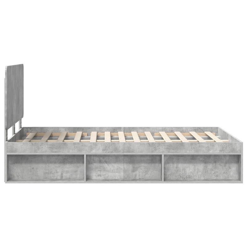 Casa si Gradina - Mobilier - Paturi si accesorii - Paturi - Cadru de pat Gri Concret 135 x 190 cm Lemn de pin masiv - Infinity.ro