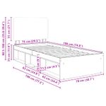 Casa si Gradina - Mobilier - Paturi si accesorii - Paturi - Cadru de pat Gri Sonoma 75 x 190 cm Lemn de pin masiv - Infinity.ro