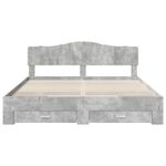 Casa si Gradina - Mobilier - Paturi si accesorii - Paturi - Cadru de pat cu sertar Gri din beton 200 x 200 cm Lemn compozit - Infinity.ro