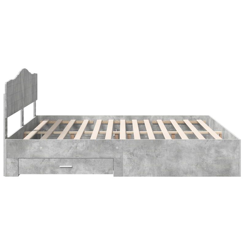 Casa si Gradina - Mobilier - Paturi si accesorii - Paturi - Cadru de pat cu sertar Gri din beton 200 x 200 cm Lemn compozit - Infinity.ro