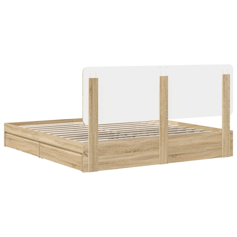 Casa si Gradina - Mobilier - Paturi si accesorii - Paturi - Pat cu storage Stejar Sonoma 180 x 200 cm Lemn compozit - Infinity.ro