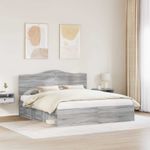 Casa si Gradina - Mobilier - Paturi si accesorii - Paturi - Cadru de pat Gri Sonoma 180 x 200 cm Lemn de pin masiv - Infinity.ro