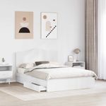 Casa si Gradina - Mobilier - Paturi si accesorii - Paturi - Pat cu storage cu headboard Alb 160 x 200 cm Lemn compozit - Infinity.ro
