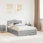 Casa si Gradina - Mobilier - Paturi si accesorii - Paturi - Cadru de pat cu sertar Gri Sonoma 120 x 190 cm Lemn compozit - Infinity.ro