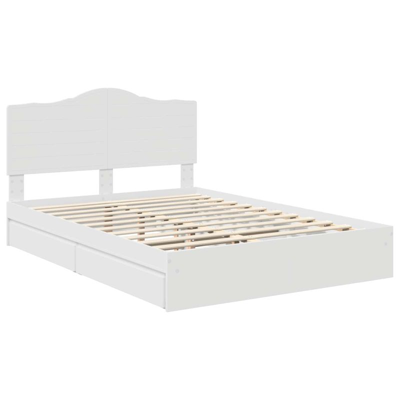 Casa si Gradina - Mobilier - Paturi si accesorii - Paturi - Pat cu storage cu headboard Alb 160 x 200 cm Lemn compozit - Infinity.ro