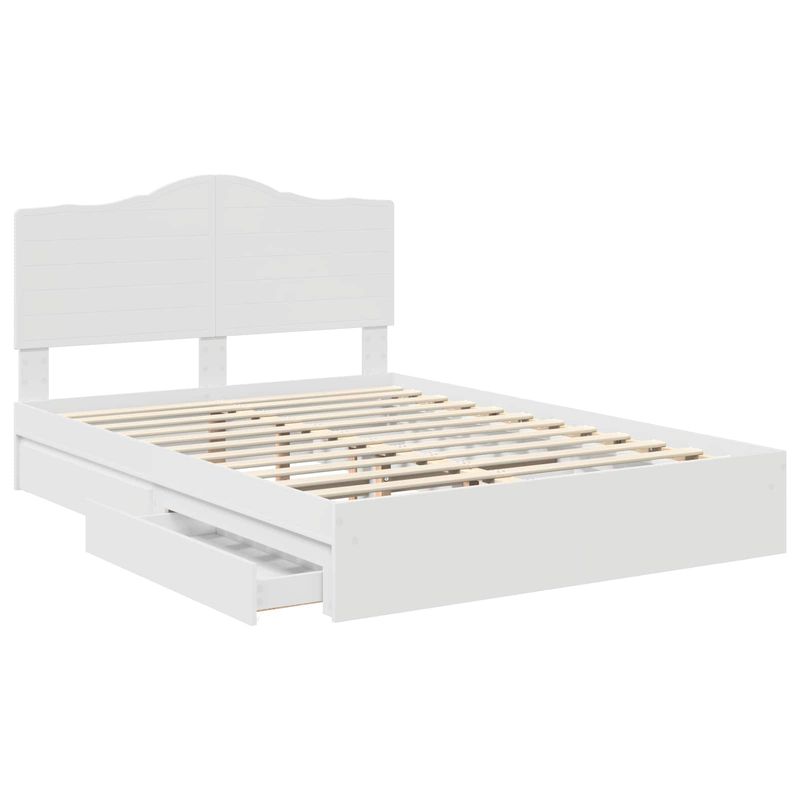 Casa si Gradina - Mobilier - Paturi si accesorii - Paturi - Pat cu storage cu headboard Alb 160 x 200 cm Lemn compozit - Infinity.ro