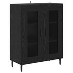 Casa si Gradina - Mobilier - Comode si corpuri - Comode - Bufet 2 pcs Stejar Negru Lemn Stratificat si Sticla - Infinity.ro