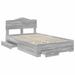 Casa si Gradina - Mobilier - Paturi si accesorii - Paturi - Cadru de pat cu sertar Gri Sonoma 120 x 190 cm Lemn compozit - Infinity.ro