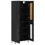 Casa si Gradina - Mobilier - Comode si corpuri - Comode - Bufet 2 pcs Stejar Negru Lemn Stratificat si Sticla - Infinity.ro