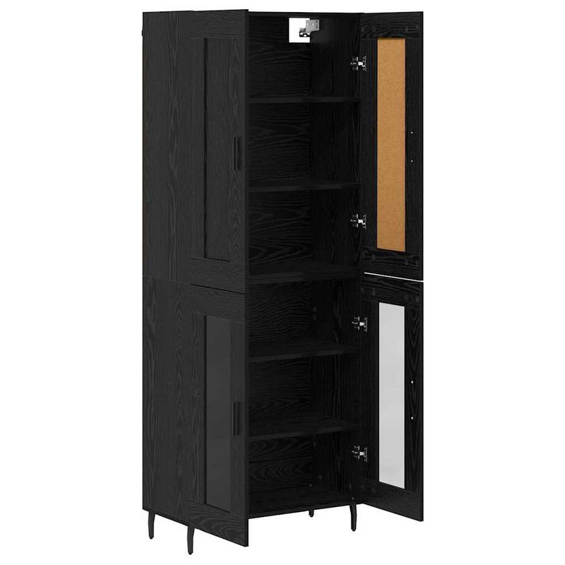 Casa si Gradina - Mobilier - Comode si corpuri - Comode - Bufet 2 pcs Stejar Negru Lemn Stratificat si Sticla - Infinity.ro
