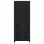 Casa si Gradina - Mobilier - Comode si corpuri - Comode - Bufet 2 pcs Stejar Negru Lemn Stratificat si Sticla - Infinity.ro
