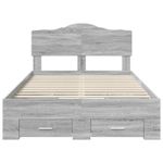 Casa si Gradina - Mobilier - Paturi si accesorii - Paturi - Cadru de pat cu sertar Gri Sonoma 120 x 190 cm Lemn compozit - Infinity.ro