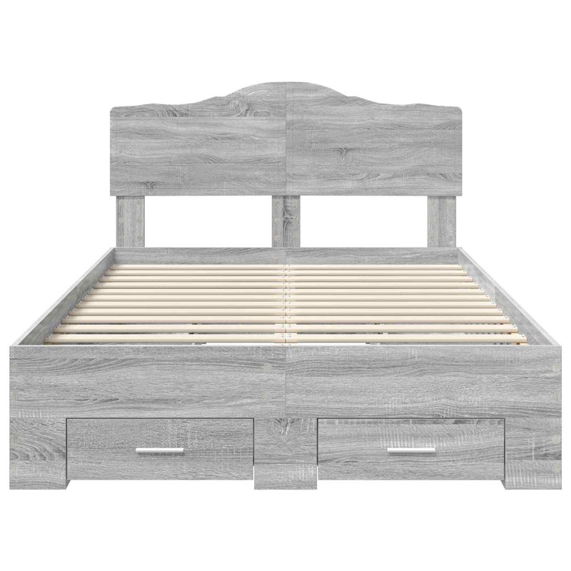 Casa si Gradina - Mobilier - Paturi si accesorii - Paturi - Cadru de pat cu sertar Gri Sonoma 120 x 190 cm Lemn compozit - Infinity.ro