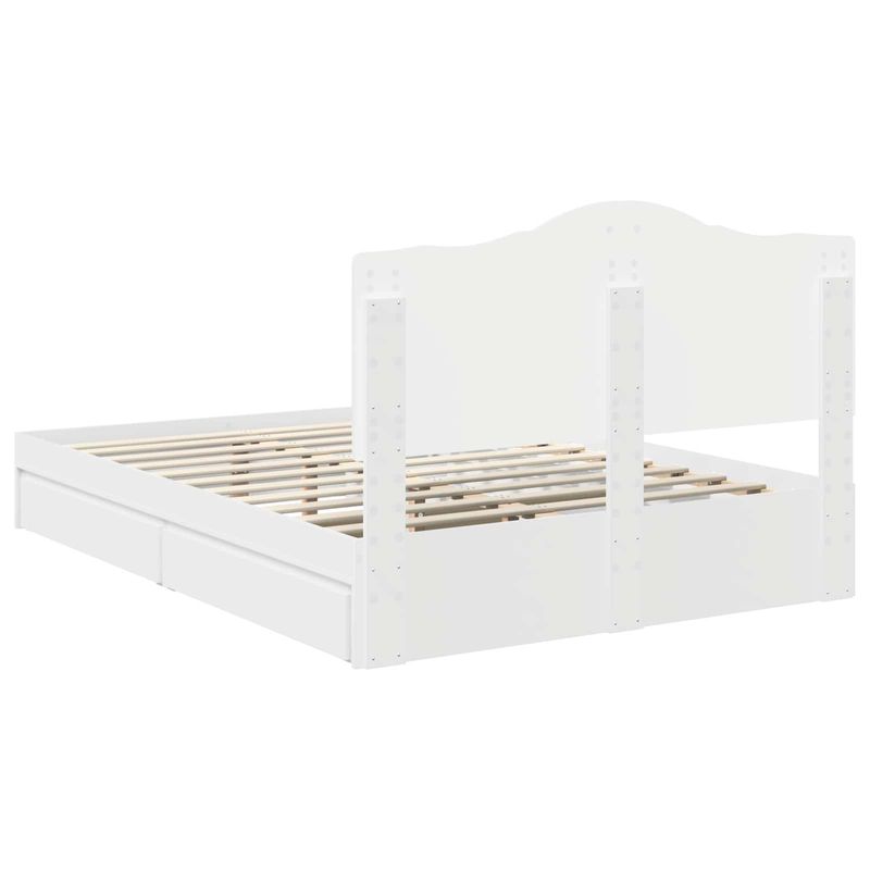 Casa si Gradina - Mobilier - Paturi si accesorii - Paturi - Pat cu storage cu headboard Alb 160 x 200 cm Lemn compozit - Infinity.ro