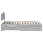 Casa si Gradina - Mobilier - Paturi si accesorii - Paturi - Cadru de pat cu sertar Gri Sonoma 120 x 190 cm Lemn compozit - Infinity.ro