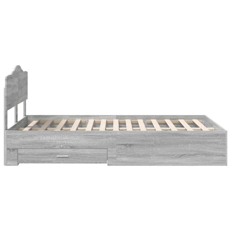 Casa si Gradina - Mobilier - Paturi si accesorii - Paturi - Cadru de pat cu sertar Gri Sonoma 120 x 190 cm Lemn compozit - Infinity.ro
