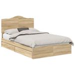 Casa si Gradina - Mobilier - Paturi si accesorii - Paturi - Pat cu storage Stejar Sonoma 135 x 190 cm Lemn compozit - Infinity.ro