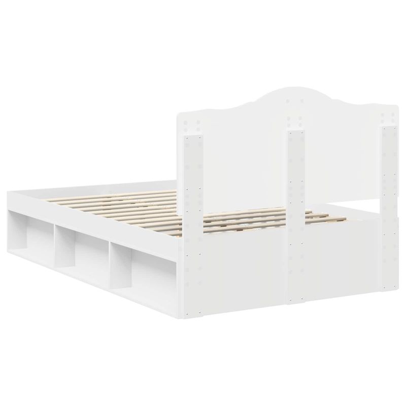 Casa si Gradina - Mobilier - Paturi si accesorii - Paturi - Cadru de pat cu headboard Alb 120 x 200 cm Lemn de pin masiv - Infinity.ro