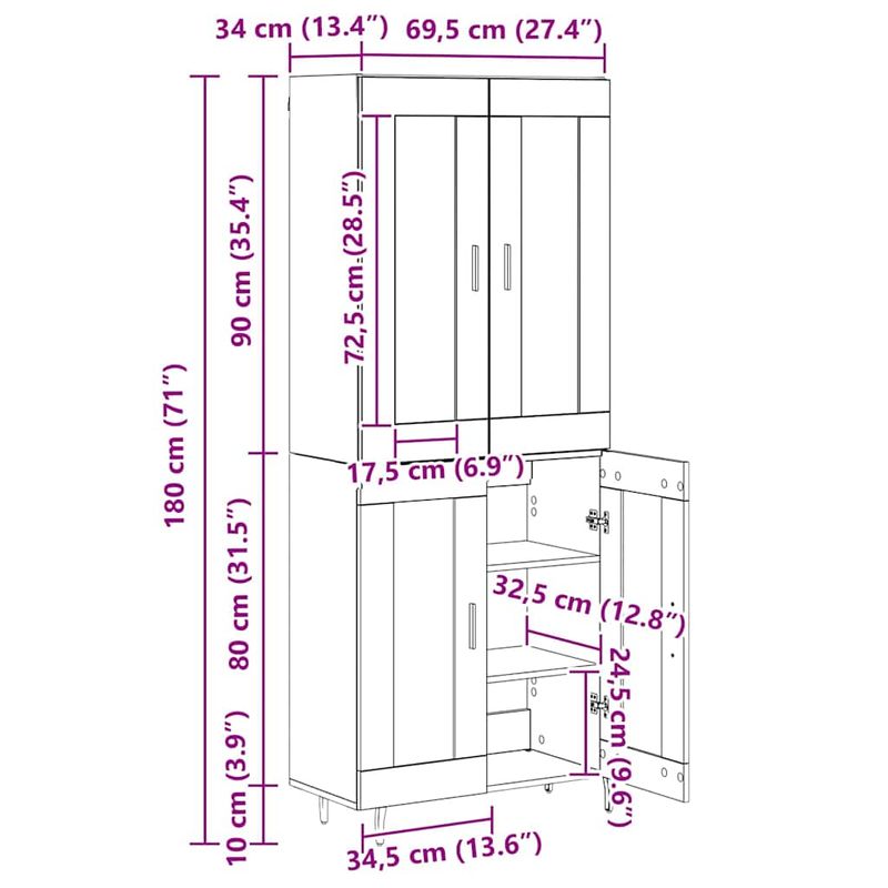 Casa si Gradina - Mobilier - Comode si corpuri - Comode - Bufet 2 pcs Stejar Negru Lemn Stratificat si Sticla - Infinity.ro