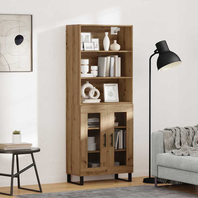 Casa si Gradina - Mobilier - Comode si corpuri - Corpuri bucatarie - Bufet Stejar Artizanal 69,5 x 34 x 180 cm Lemn compozit - Infinity.ro