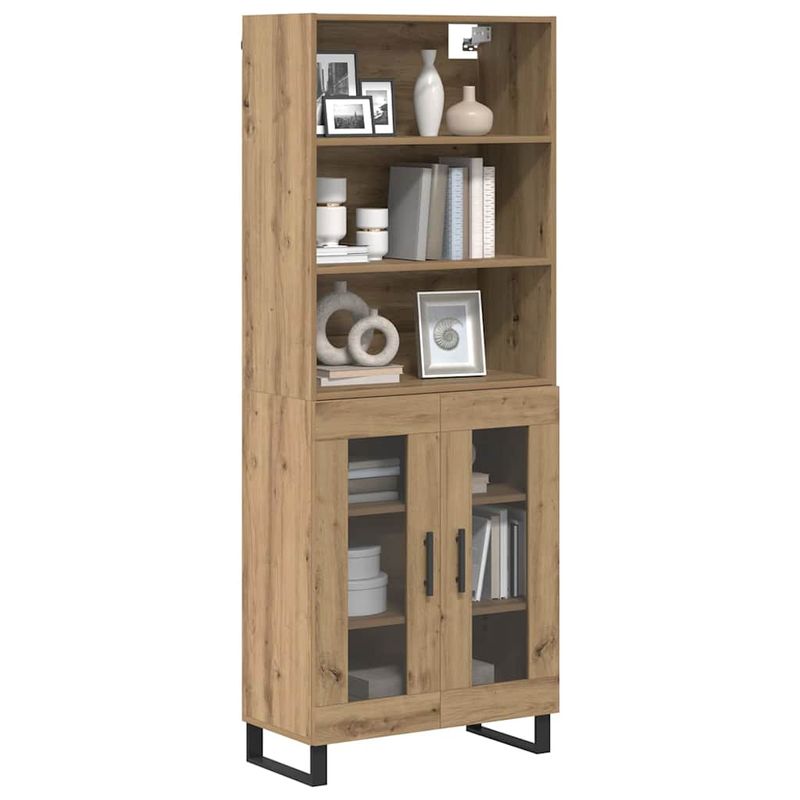 Casa si Gradina - Mobilier - Comode si corpuri - Corpuri bucatarie - Bufet Stejar Artizanal 69,5 x 34 x 180 cm Lemn compozit - Infinity.ro
