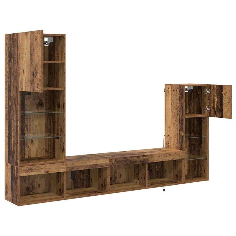 Casa si Gradina - Mobilier - Comode si corpuri - Comode - Unitati pentru Pereti de TV 4 pcs Lemn vechi Lemn compozit - Infinity.ro