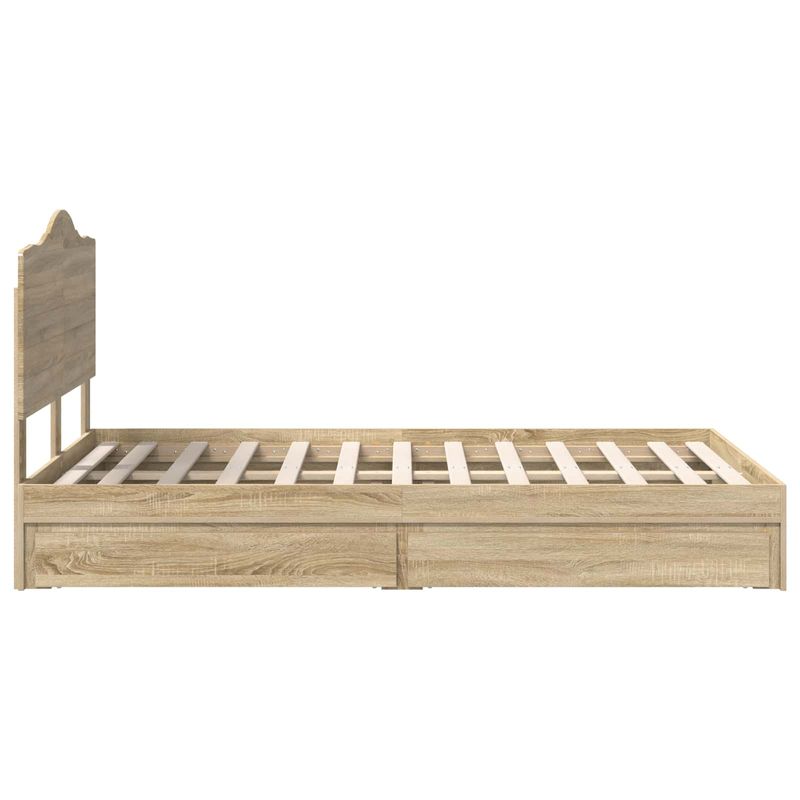 Casa si Gradina - Mobilier - Paturi si accesorii - Paturi - Pat cu storage Stejar Sonoma 135 x 190 cm Lemn compozit - Infinity.ro