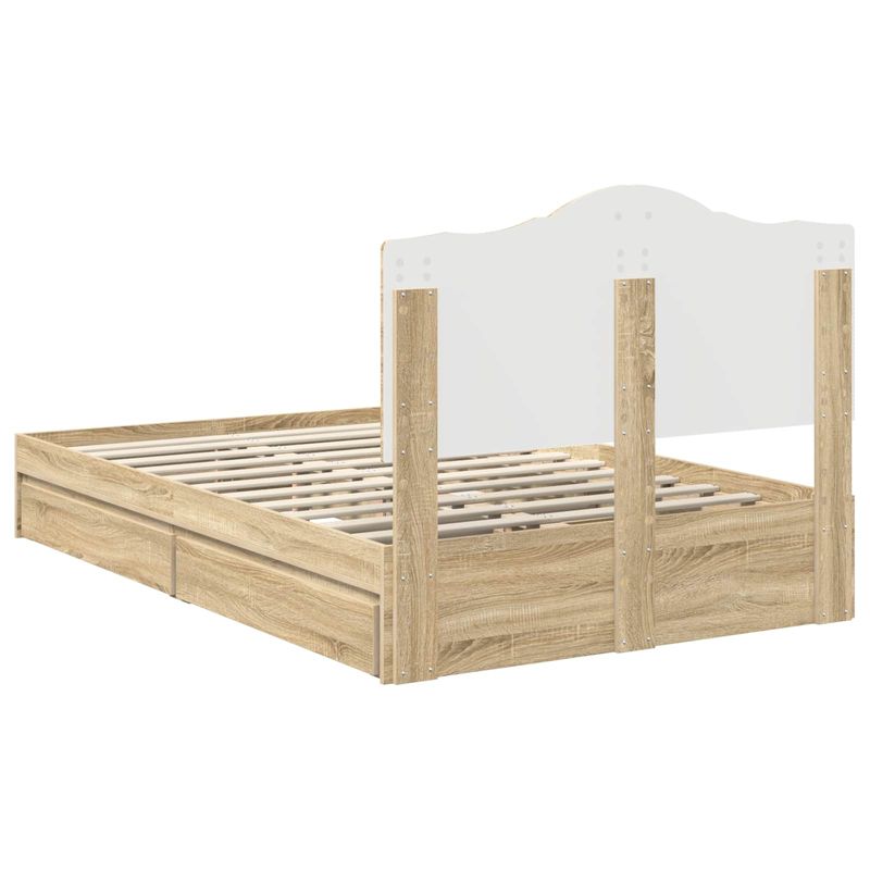 Casa si Gradina - Mobilier - Paturi si accesorii - Paturi - Pat cu storage Stejar Sonoma 135 x 190 cm Lemn compozit - Infinity.ro