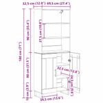 Casa si Gradina - Mobilier - Comode si corpuri - Corpuri bucatarie - Bufet Stejar Artizanal 69,5 x 34 x 180 cm Lemn compozit - Infinity.ro
