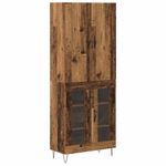 Casa si Gradina - Mobilier - Comode si corpuri - Comode - Bufet 2 pcs Lemn vechi Lemn tehnic si sticla - Infinity.ro