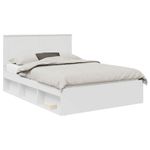 Casa si Gradina - Mobilier - Paturi si accesorii - Paturi - Cadru de pat cu headboard Alb 140 x 190 cm Lemn de pin masiv - Infinity.ro